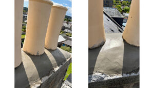 New chimney pots on building in Aberdeen