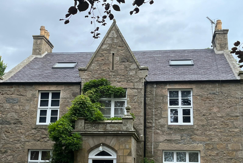 New roof on old granite building